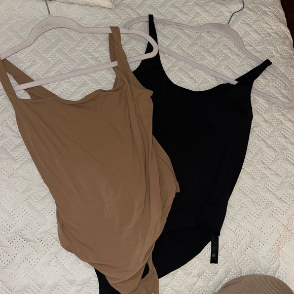 SKIMS Tops - 2 skims Body Suits! Black and Tan size large